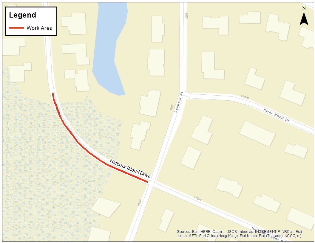 Harbour Island Drive Work Area Map